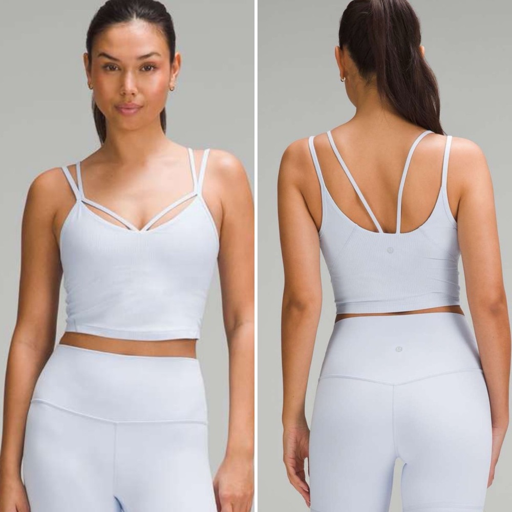 ❤️Lululemon Athletica Blue Crop Top with Strappy Details Size 6!